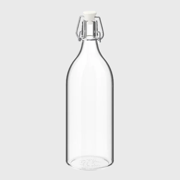 Botol Kaca 1 Liter IKEA, Tutup Kawat, Cocok Untuk Kemasan Kombucha